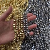 Гематит "Полукруг граненый", 6.2*7.9 мм, нить