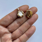 Подвеска "Мятый круг" с перламутром, 14 мм