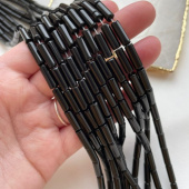 Черный агат, трубочка 12*4 мм, штука