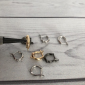 Швензы 13*3мм.Английский замок,родирование/черненное серебро/позолота 24К