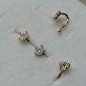 Кафф «Корона» и «Сердце» с циркониями, 10 мм