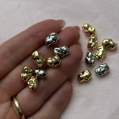 Ювелирная бусина "Мятая", 12*8 мм