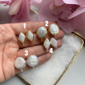 Серьги с барочным жемчугом разных форм в позолоте 24К/посеребрении