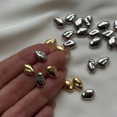 Бусина "Мятая", 12*8 мм