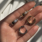 Швензы с циркониями «Агата», 20*15 мм