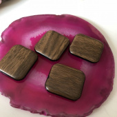 Бусина из пластика, Имитация дерева, Большой Квадрат. 30*32мм.