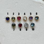 Подвеска с цветными циркониями "Сердце", 6 мм