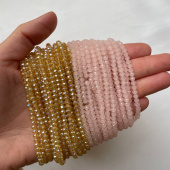 Хрусталь, граненая бусина, 4 мм, нить