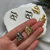 Подвеска "Мятая ткань", фактурная,18*23 мм