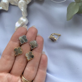 Швензы в стиле Van Cleef с серым перламутром