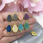 «Друза кварца», коннектор в позолоте 24К