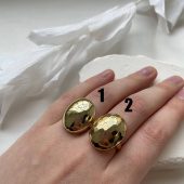 Кольцо "Овал" гладкое/мятое, 22*17 мм, регулируемое