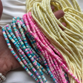 Нить каучуковых бусин, пастельные, 4 мм, 39 см