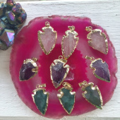 Подвеска «Стрела», кварц. Позолота 24К