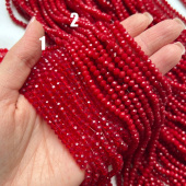 Хрусталь граненый "Красный", 4,3 мм, нить