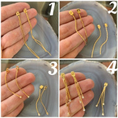 Заглушка для сережек декоративная 5-10см в позолоте 24К