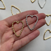 Подвеска «Сердце», фактурная, 30*20 мм