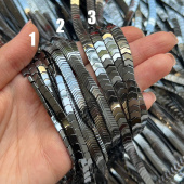 Гематит "Стрелочки", "Черный", бусины 4*5/6*1/6*3 мм, нить