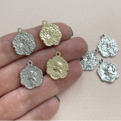 Подвеска "Монета" Родирование и Позолота 24К