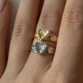 Кольцо безразмерное «Сердце вдавленное», 9*9 мм