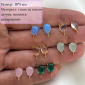 Швензы с ювелирным стеклом, позолота