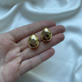 Серьги "Капля металла", 18,3*15 мм