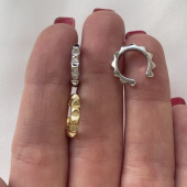 Кафф "Ребристый", родирование/позолота