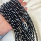 Жемчуг натуральный, чёрный, 5-6 мм