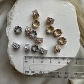 Спейсер с циркониями в 2 ряда, 9*5 мм