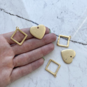 Подвеска "Сердце" и "Ромб", Итальянская фурнитура