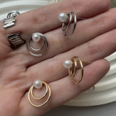 Серьги «Саммер» с жемчугом Майорка, 15*16 мм