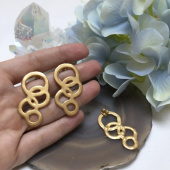 Швензы "Круги", Итальянская фурнитура. Матовая Позолота 18К.