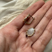 Швензы с перламутром, английский замок, 13 мм