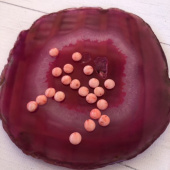 Коралл 7мм розовый, плоская бусина