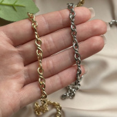 Цепь "Бесконечность", позолота/родирование, 50 см