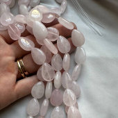 Бусина "Капля", розовый кварц, 18*13 мм