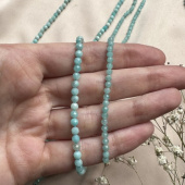 Амазонит натуральный, 3/4 мм, нить
