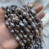 Жемчуг натуральный черный барочный, 15-25 мм