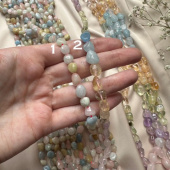 Натуральные камни "Микс", галтовка, нить