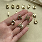 Подвеска "Буква объемная", 18*15 мм, позолота