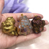 Подвеска пирит, позолота 24К 35*27 - 43*35мм