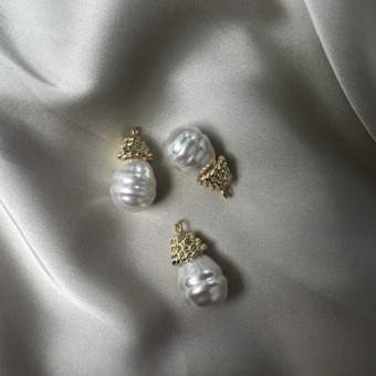 Подвеска с искусственным жемчугом 22*12 мм