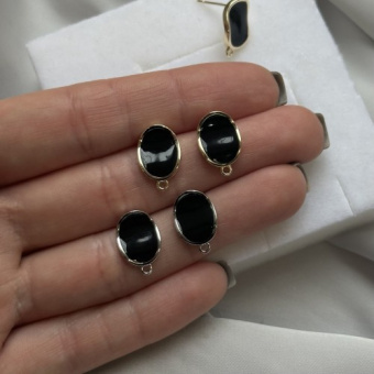 Швензы «Мятый овал», 15*10 мм, эмаль