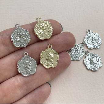 Подвеска "Монета" Родирование и Позолота 24К