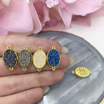 «Друза кварца», коннектор в позолоте 24К