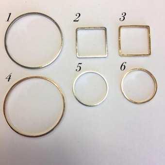 Ювелирный элемент геометрический 16мм-30мм, родирование/позолота