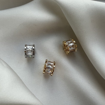 Спейсер, инкрустация циркониями, 10*6 мм