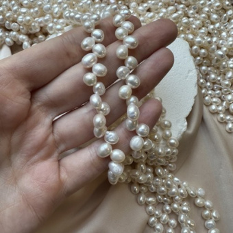 Жемчуг "Елочка" округлый, 6*5 мм, нить 17 см