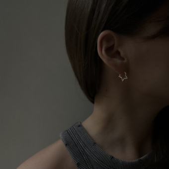 Серьги-бублики "Звезды", 17*14 мм, позолота