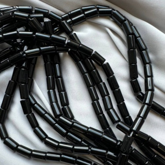 Агат черный "Трубочка", 10*6 мм, штука